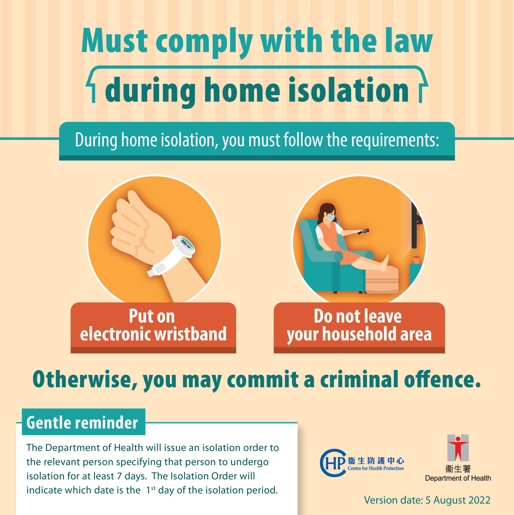 【Must comply with the law during home isolation】